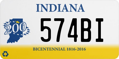 IN license plate 574BI