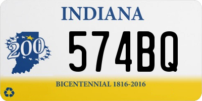 IN license plate 574BQ