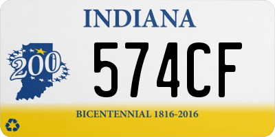 IN license plate 574CF