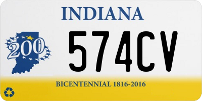 IN license plate 574CV