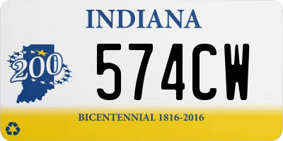 IN license plate 574CW