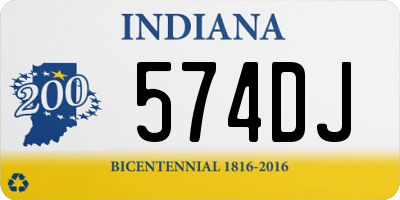 IN license plate 574DJ