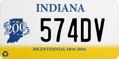 IN license plate 574DV