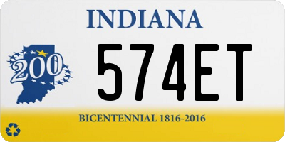 IN license plate 574ET