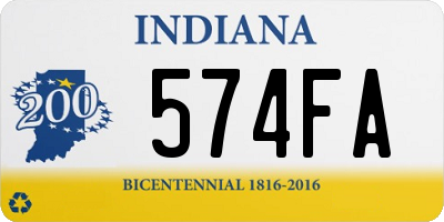 IN license plate 574FA