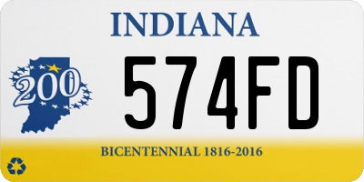 IN license plate 574FD