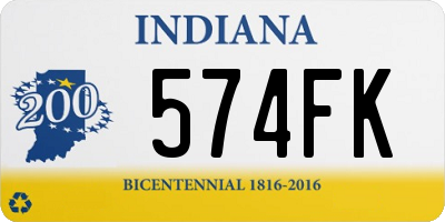 IN license plate 574FK