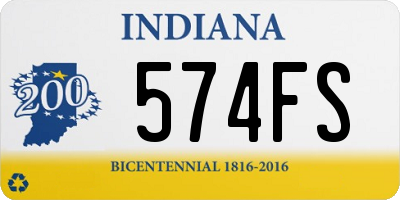 IN license plate 574FS