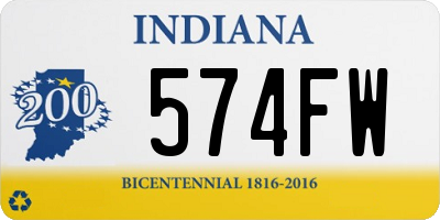 IN license plate 574FW