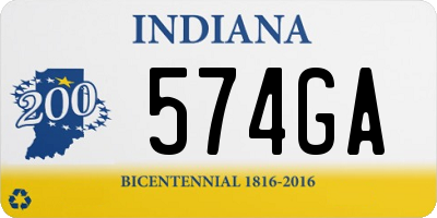 IN license plate 574GA
