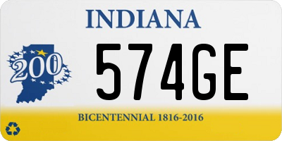 IN license plate 574GE