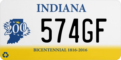 IN license plate 574GF