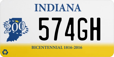 IN license plate 574GH