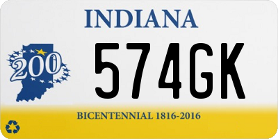 IN license plate 574GK