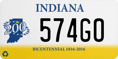 IN license plate 574GO