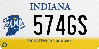 IN license plate 574GS