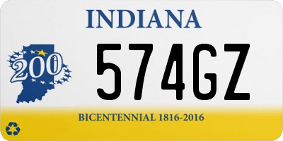 IN license plate 574GZ
