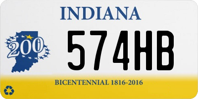 IN license plate 574HB