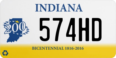 IN license plate 574HD