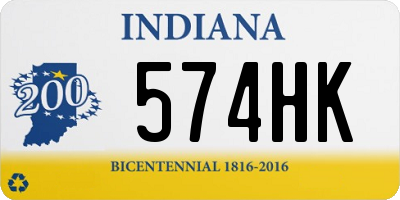 IN license plate 574HK