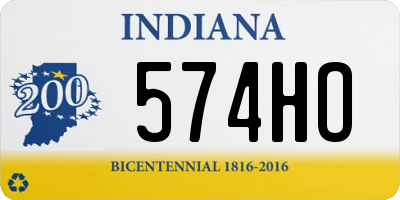IN license plate 574HO