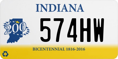 IN license plate 574HW