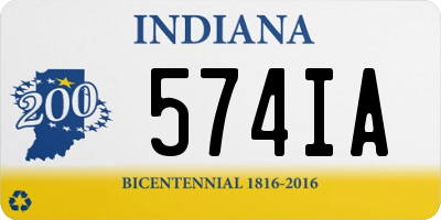 IN license plate 574IA