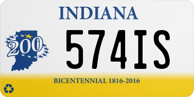 IN license plate 574IS