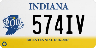 IN license plate 574IV