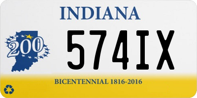 IN license plate 574IX