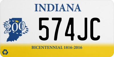 IN license plate 574JC