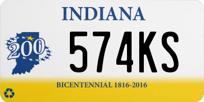 IN license plate 574KS