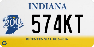 IN license plate 574KT