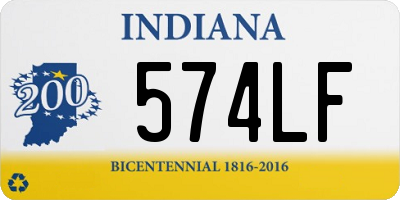 IN license plate 574LF