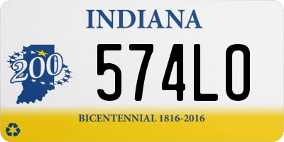 IN license plate 574LO