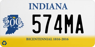 IN license plate 574MA