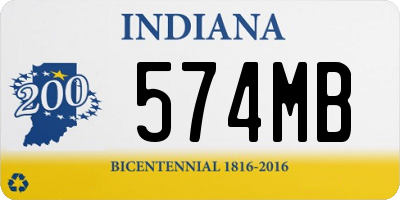 IN license plate 574MB