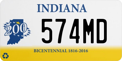 IN license plate 574MD