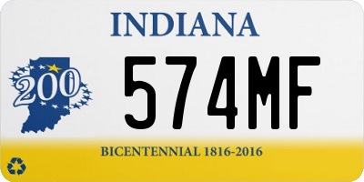 IN license plate 574MF