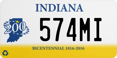 IN license plate 574MI