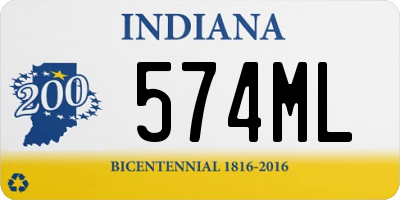 IN license plate 574ML