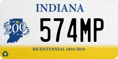 IN license plate 574MP