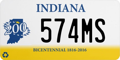 IN license plate 574MS