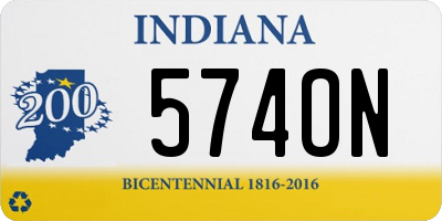 IN license plate 574ON