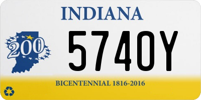 IN license plate 574OY
