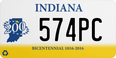 IN license plate 574PC