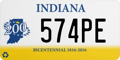 IN license plate 574PE