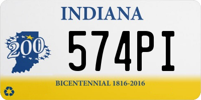 IN license plate 574PI