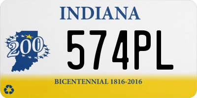 IN license plate 574PL