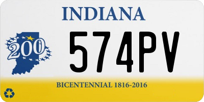 IN license plate 574PV